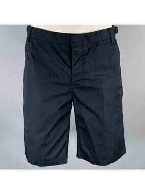 LANVIN Size 34 Navy Cotton Button Fly Shorts